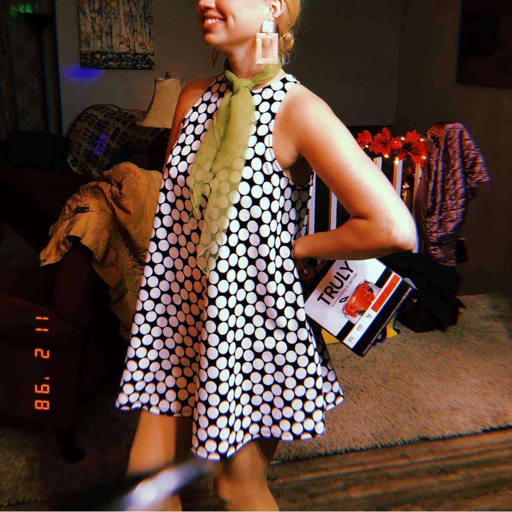 Mod Polka Dot Mini Dress - image 1